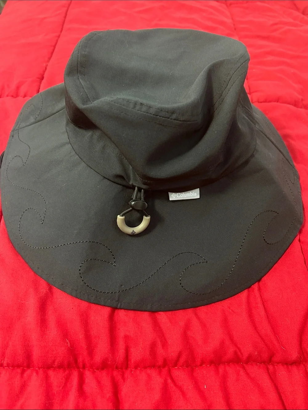 Columbia Womens Black Wide Brim Booney Bucket Hat Omni-Shield Sun Hat